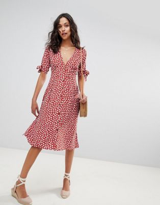 Faithfull buttondown midi dress in danica floral