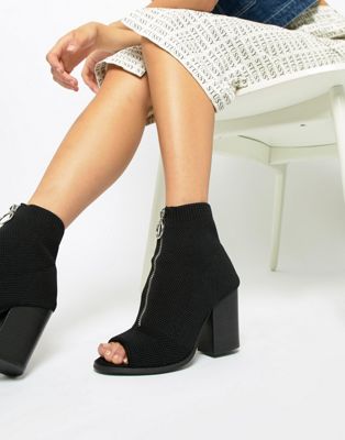 DESIGN Ella zip knitted shoe boots