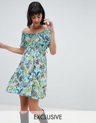 Anna Sui Exclusive Babydoll Dress in Pineapple Print