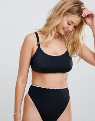 DESIGN fuller bust mix and match blanket stitch crop bikini top dd-g