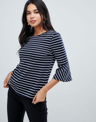Y.A.S Stripey fluted sleeve top