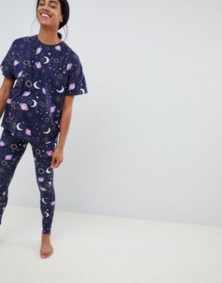 DESIGN Maternity moon in space tee and legging pyjama set