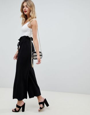 Boohoo Paper Bag Wide Leg Pants