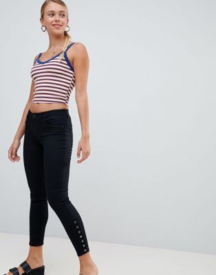 Only Rain skinny jeans with popper sides