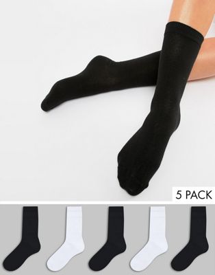 Brave Soul 5 pack black and white socks