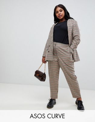 DESIGN Curve tailored heritage check slim pants