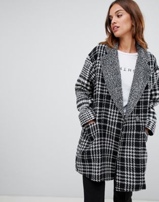 French Connection Edge to Edge Checked Coat
