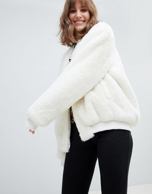 Native Rose oversized fluffy bomber