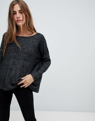 Only knitted wide neck sweater