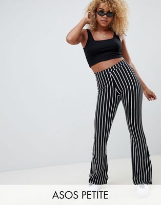 DESIGN Petite kick flare leggings in pinstripe