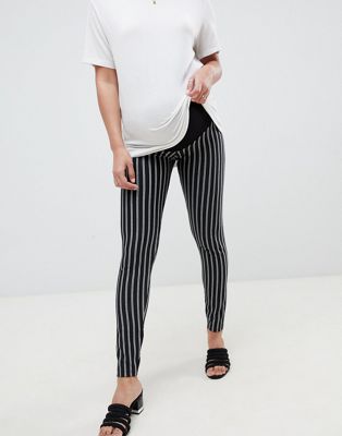DESIGN Maternity skinny ponte pinstripe pants