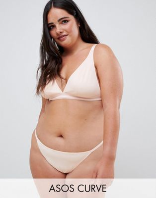DESIGN Curve basic microfibre thong in tonal beige