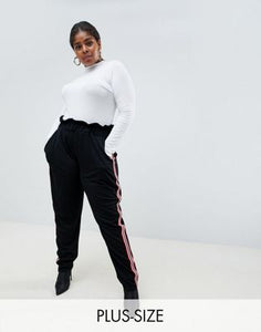 Boohoo Plus Side Stripe Pants