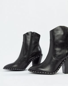 Bronx heeled leather western boots