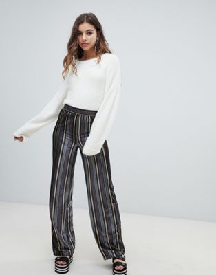JDY velvet stripe wideleg PANTS