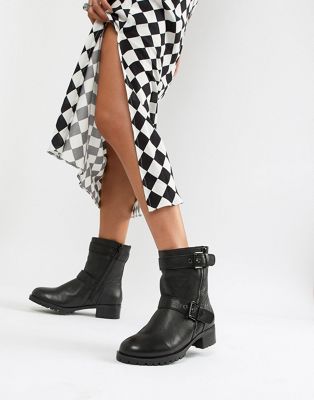 Aldo leather flat ankle boots