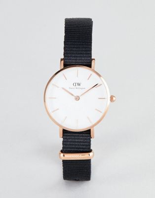 Daniel Wellington Petite Cornwall Watch in Rose Gold with Canvas Strap 28mm