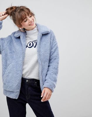 New Look Teddy Faux Fur Bomber Jacket