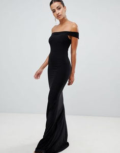 Club L bardot fishtail maxi dress