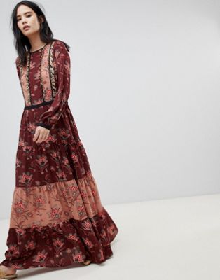 Maison Scotch block printed maxi dress