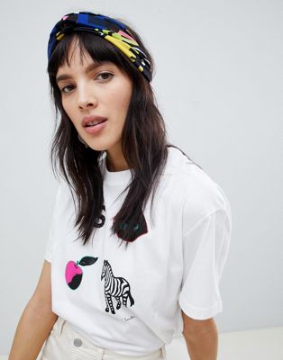 Made In Kenya twist front headband in graffiti print