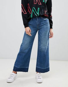 Armani Exchange cropped wide leg jeans