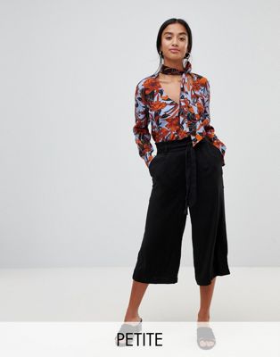 New Look Petite Tie Waist Crop PANTS