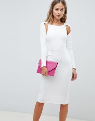 DESIGN long sleeve pencil midi dress