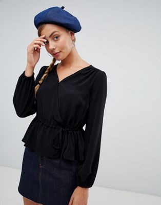 Monki Tie Front Blouse