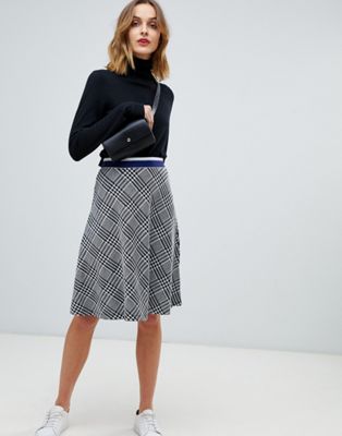 Esprit Checked Midi Skirt