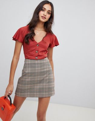 Miss Selfridge button through v neck