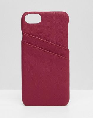 Monki iPhone 6/6S/7 case and card holder in burgundy