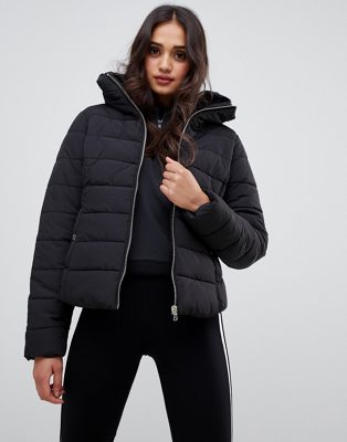 Miss Selfridge padded jacket in black