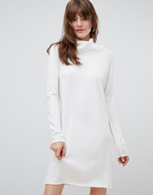 DESIGN cowl neck knitted mini dress