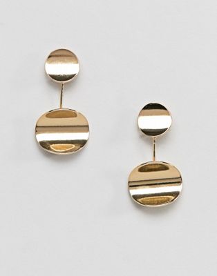 Nylon disc drop earrings