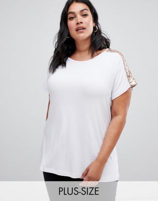 New Look Curve Glitter Shoulder Tee