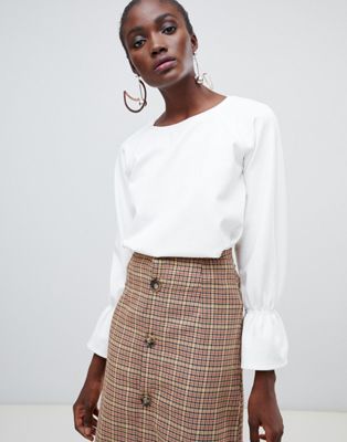 Finery Dunsley fluted cuff sweatshirt