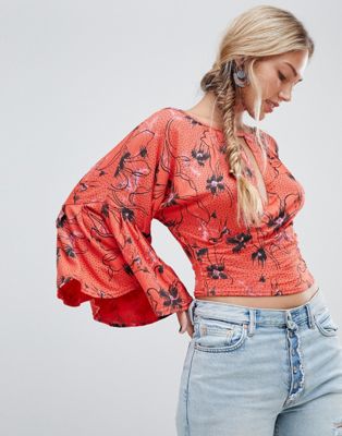 Free People Last Time floral print blouse