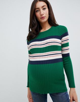 New Look Maternity Ribbed Stripe Detail Sweater