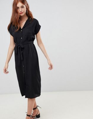 New Look Plain Collared Midi Shirt Dress