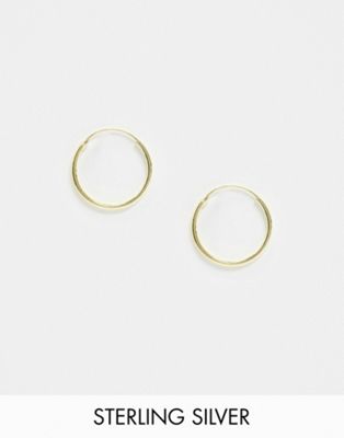 DESIGN gold plated sterling silver 20mm hoop earrings