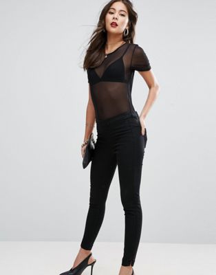 DESIGN pull on jegging in washed black