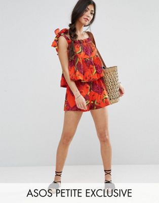 PETITE Exclusive Tropical Print Short Co-ord