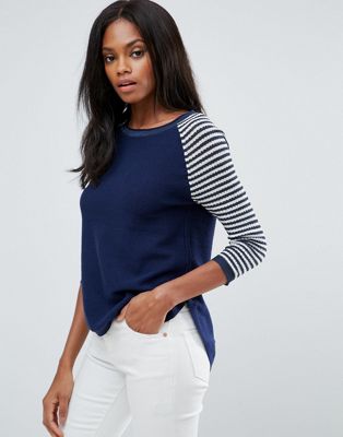 H.One Striped Sleeve Sweater