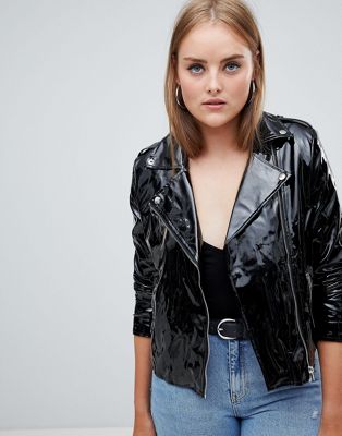 Boohoo Vinyl Biker Jacket