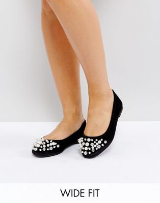 LUELLA Wide Fit Embellished Ballet Flats