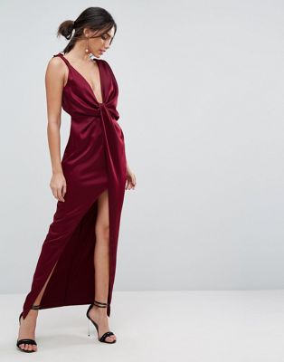 Drape Satin Maxi Dress