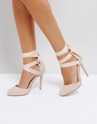 Coco Wren Tie Up Round Toe Point High Heels