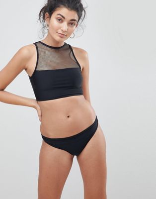 Brave Soul High Neck Mesh Racer Neck Bikini Set