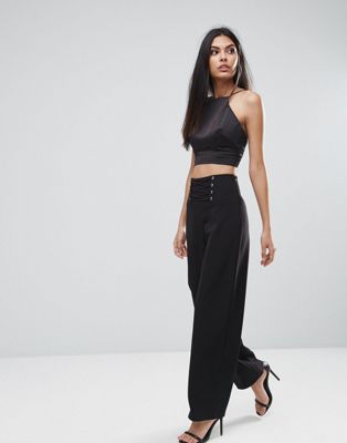 Lipsy Corset Detail Wide Leg Pant